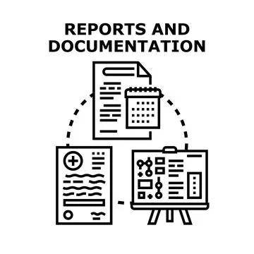 Document management reporting and data analysis system Stock Illustration