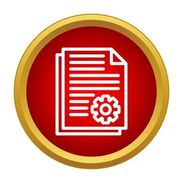 Document management settings icon in red circle イラスト素材