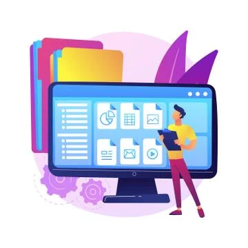 Document management soft abstract concept vector illustration. Stockillustratie