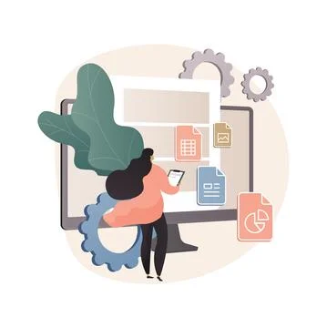 Document management soft abstract concept vector illustration. Stock Illustration