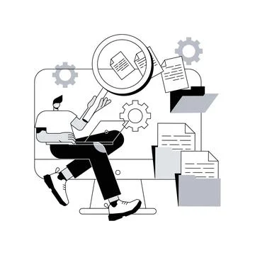Document management soft abstract concept vector illustration. Stock Illustration