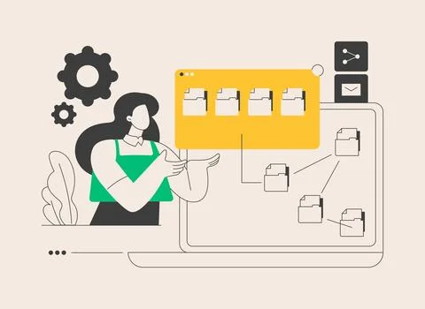 Document management soft abstract concept vector illustration. 스톡 일러스트