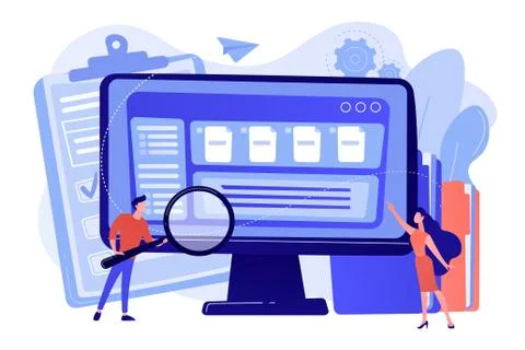 Document management soft concept vector illustration. Illustrazione stock