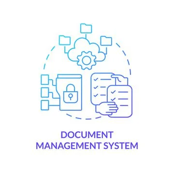 Document management system blue gradient concept icon 스톡 일러스트