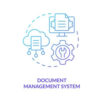 Document management system blue gradient concept icon Stock Illustration