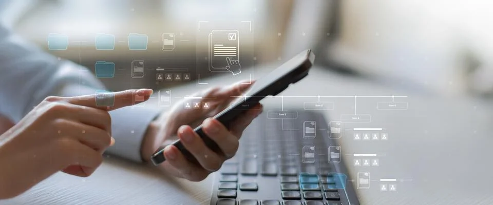 Document Management System for Business Workflow and Enterprise Digital Org.. Stock Photos