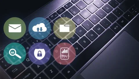 Document Management System Concept with Copy Space. Stock Photos