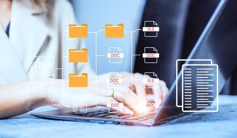 Document management system concept files online document database 写真素材