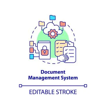 Document management system concept icon Stock Illustration
