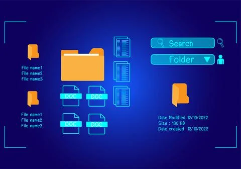 Document management system concept, managing files online document database Stock Illustration