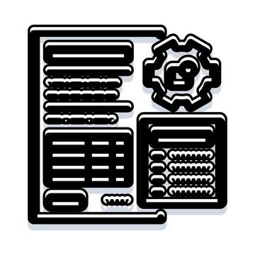 Document management system configuration and data analysis process イラスト素材