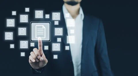 Document Management System (DMS) in addition to digitization and process au.. Stock Photos