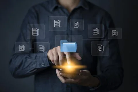 Document Management System DMS and Software for archiving searching and manag Stock Photos