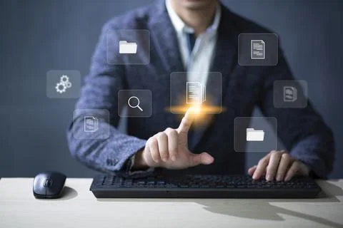 Document Management System DMS and Software for archiving searching and manag Stock Photos