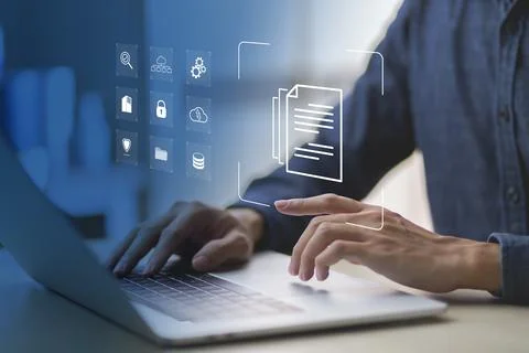 Document Management System DMS and Software for archiving searching and man.. Stock Photos