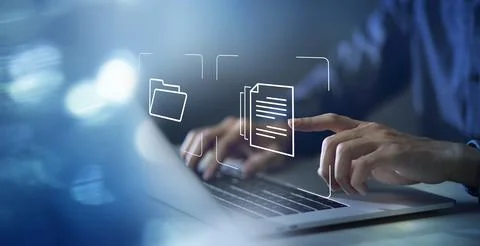 Document Management System DMS and Software for archiving searching and man.. Stock Photos