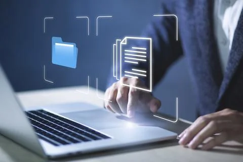 Document Management System DMS and Software for archiving searching and man.. Stock Photos