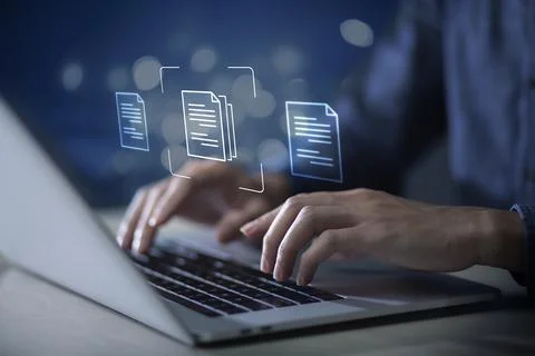 Document Management System DMS and Software for archiving searching and man.. Stock Photos