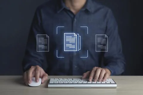 Document Management System DMS and Software for archiving searching and man.. Stock Photos