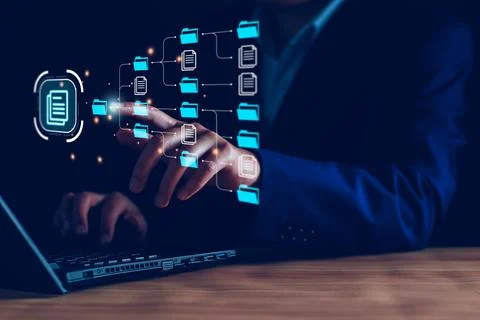 Document management system, DMS and business process system automation tech.. Stock Photos