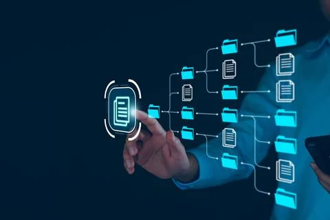 Document management system, DMS and business process system automation tech.. Stock Photos