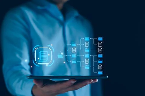 Document management system, DMS and business process system automation tech.. 库存照片