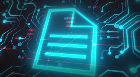 Document Management System DMS being setup by IT consultant working on laptop Stock Illustration