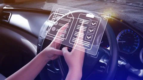 Document Management System (DMS) being setup IT consultant working on smart.. Stock Photos