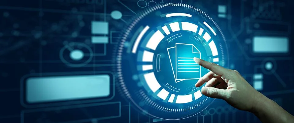Document Management System (DMS). Business Online Technology Concept. Stock Illustration