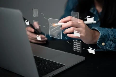 Document Management System DMS business processes share and organize and file 库存照片