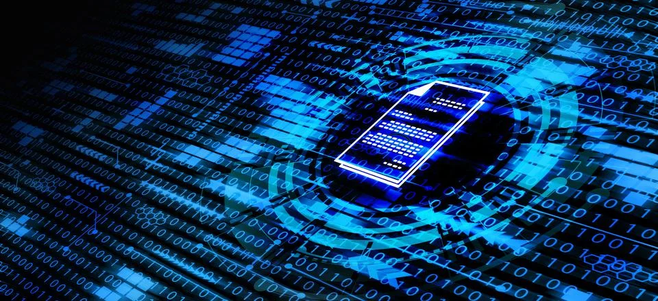 Document Management System (DMS) concept: technology background of paperles.. Stock Illustration