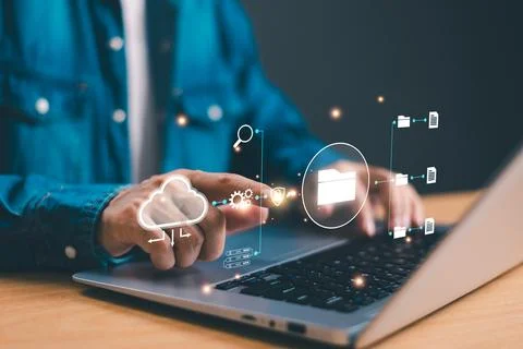 Document Management System, DMS concept. Software process store, data organiz Stock Photos