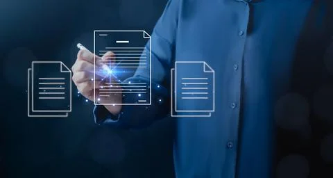 Document management system. DMS, document management system concept. Assessme Stock Photos