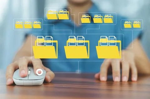 Document Management System DMS Folder, File data management or data transfe.. Stock Photos