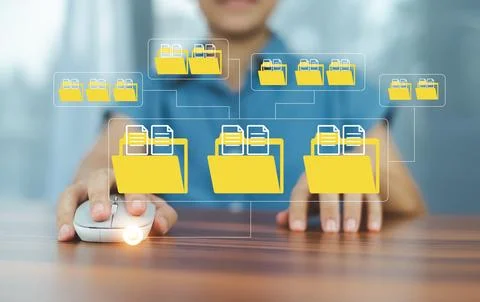 Document Management System DMS Folder, File data management or data transfe.. Stock Photos