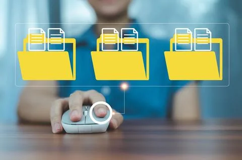 Document Management System DMS Folder, File data management or data transfe.. Stock Photos