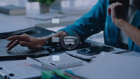 Document Management System (DMS), online documentation database and process.. Stock Footage 272509157