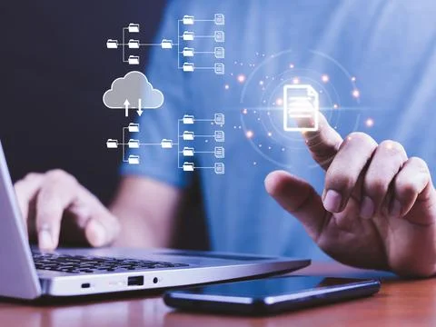 Document Management System (DMS), online documentation database and process a Stock Photos