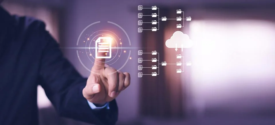 Document Management System (DMS), online documentation database and process a Stock Photos