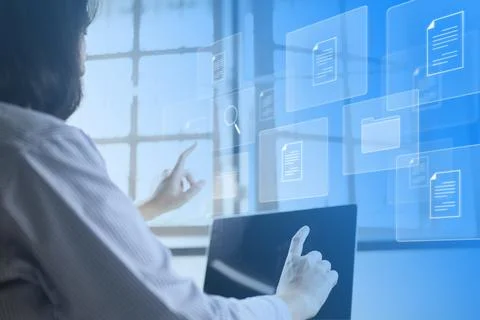 Document Management System (DMS) Online Document Database and automated proce Stock Photos