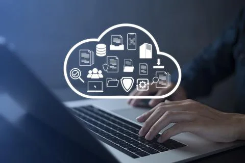 Document Management System (DMS) Online Document Database and automated proce Stock Photos