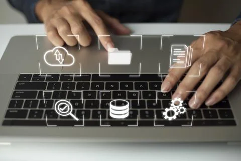 Document Management System (DMS) Online Document Database and automated proce Stock Photos