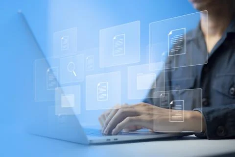 Document Management System (DMS) Online Document Database and automated proce Stock Photos