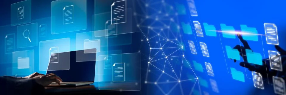 Document Management System (DMS) Online Document Database and automated proce Stock Photos
