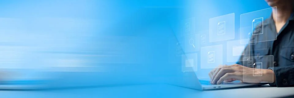 Document Management System (DMS) Online Document Database and automated proce Stock Photos