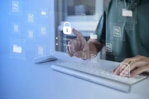 Document Management System (DMS) Online Document Database and automated proce Stock Photos