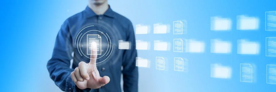 Document Management System (DMS) Online Document Database and automated proce Stock Photos