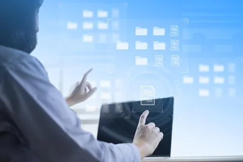 Document Management System DMS Online Document Database and automated process Stock Photos