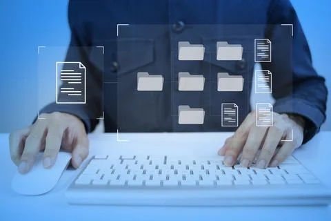 Document Management System DMS Online Document Database and automated process Stock Photos