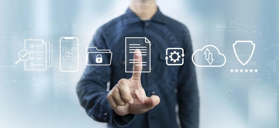Document Management System DMS Online Document Database and automated process Stock Photos